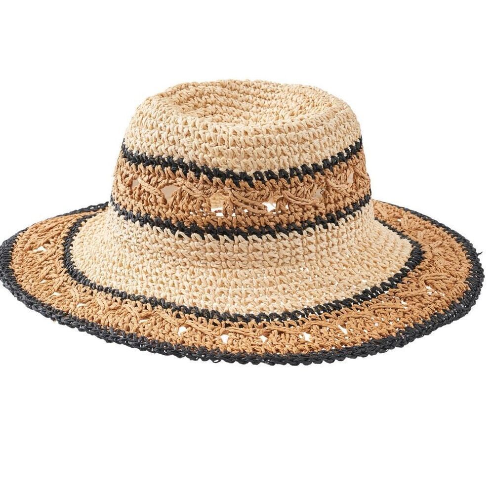 Sun 'N' Sand Women’s Natural Paper‎ Straw Bucket Panama Hat